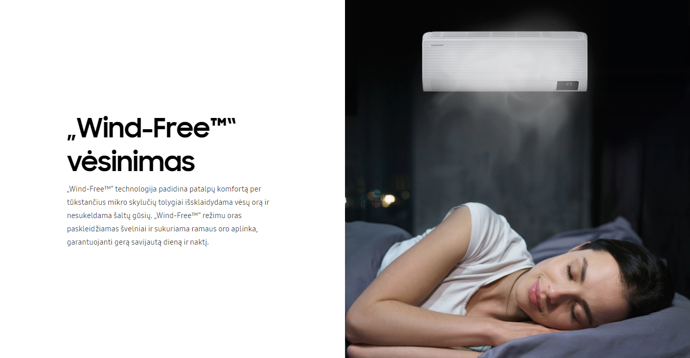Samsung Nordic Windfree  2.5/3.2 kW oro kondicionierius šilumos siurblys , šildo prie -30