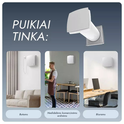 Mini rekuperatorius Adolus AD - L50H - W su drėgmės jutikliu ir WIFI