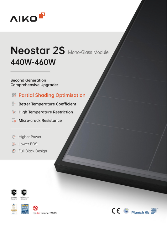 Saulės moduliai AIKO 450W n-type ABC, GEN2, full black
