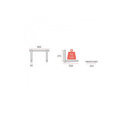 Sieninis oro kondicionieriaus laikiklis MS257N juodas 550x800 140kg