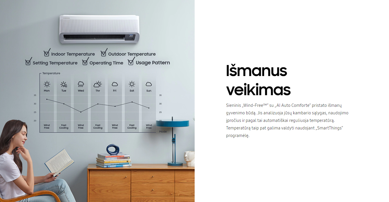 Oro kondicionierius Samsung ARISE 3.5/3.5 kW bevėjė sistema