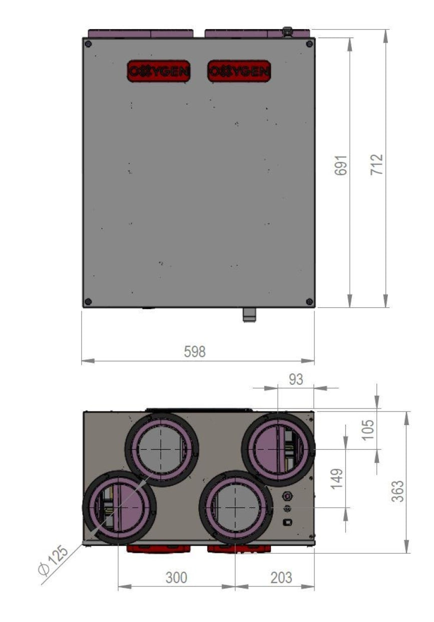 Entalpinis rekuperatorius OXYGEN Easy V200E iki 100 m2